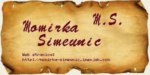 Momirka Simeunić vizit kartica